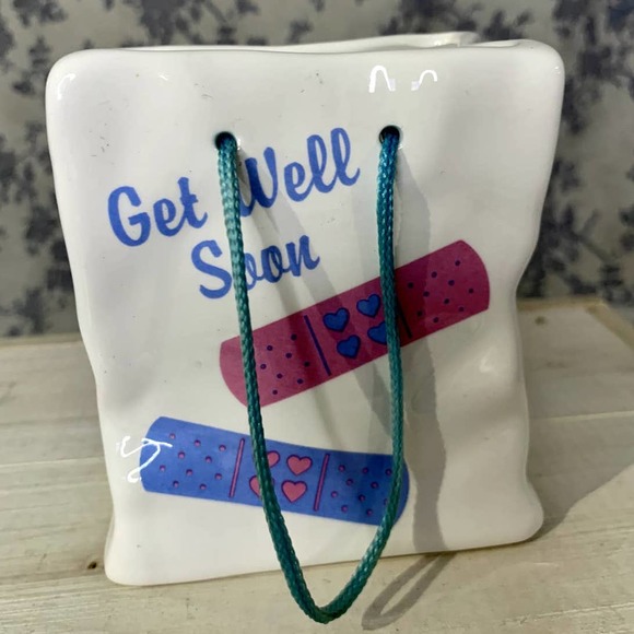 Vintage Russ Get Well Soon Ceramic Bag Planter - Picture 2 of 9